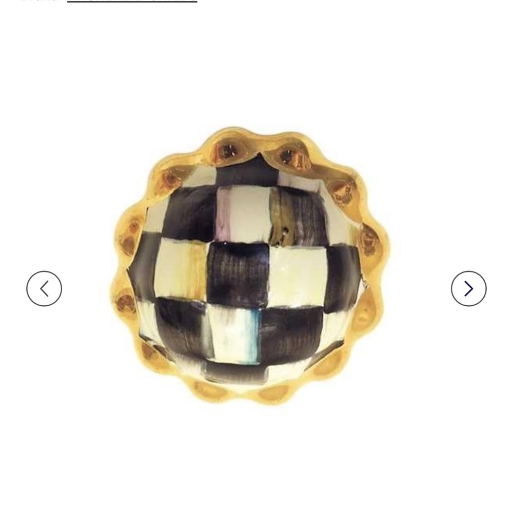 MacKenzie-Childs Gold and Black courtly check cabinet or drawer knobs